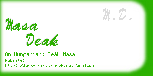 masa deak business card